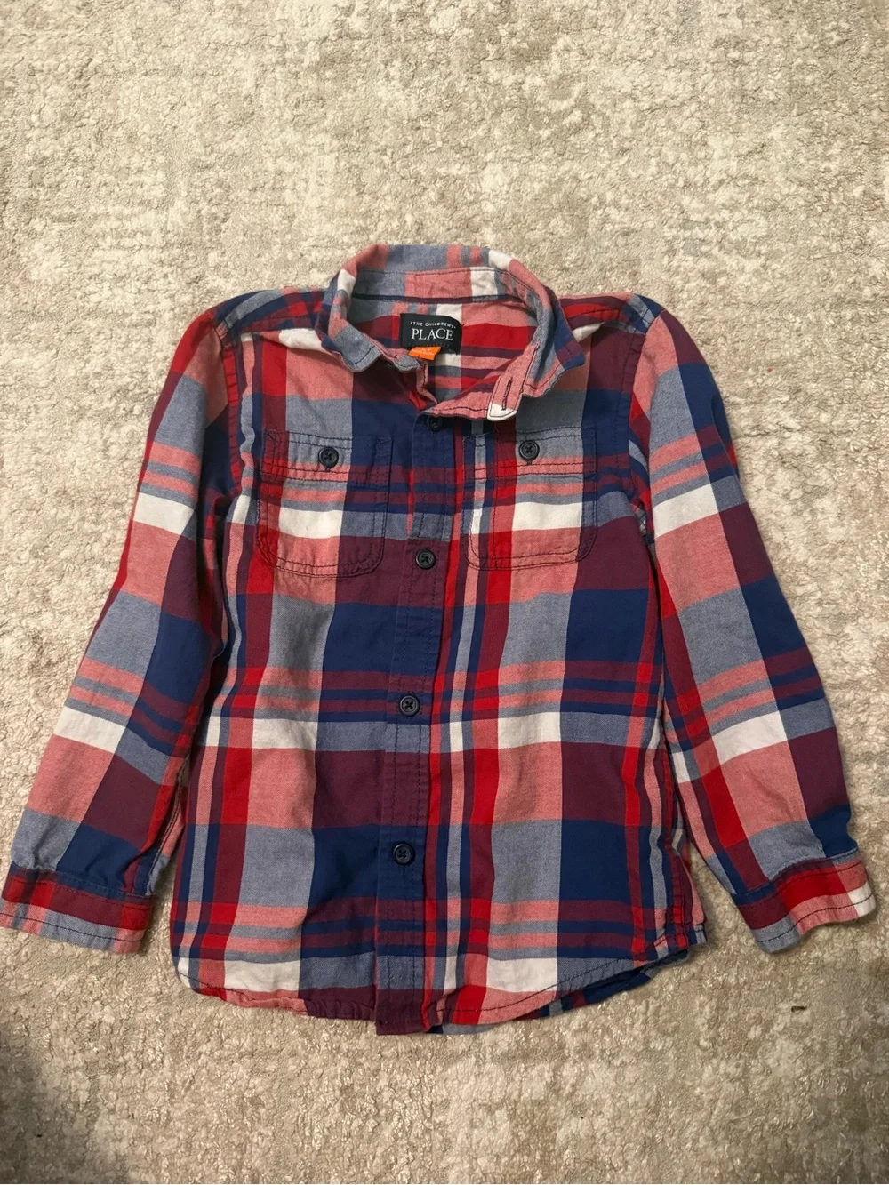 The Children's Place Red, Blue & White Plaid Button-Down Shirt size 5T